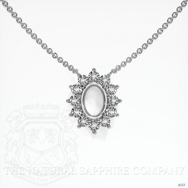 10K White Gold Halo Necklace Setting