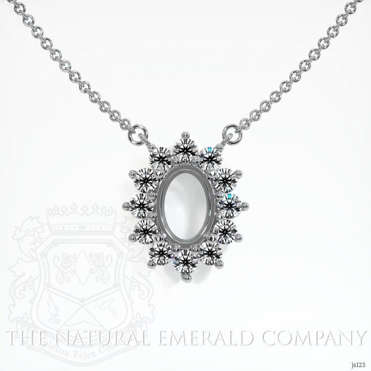  Emerald Necklace 0.48 Ct., 18K White Gold