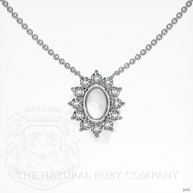 18K White Gold Halo Necklace Setting