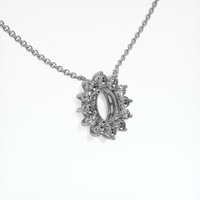 18K White Gold Halo Necklace Setting Image