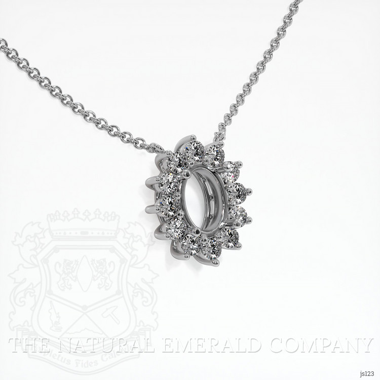 18K White Gold Halo Necklace Setting
