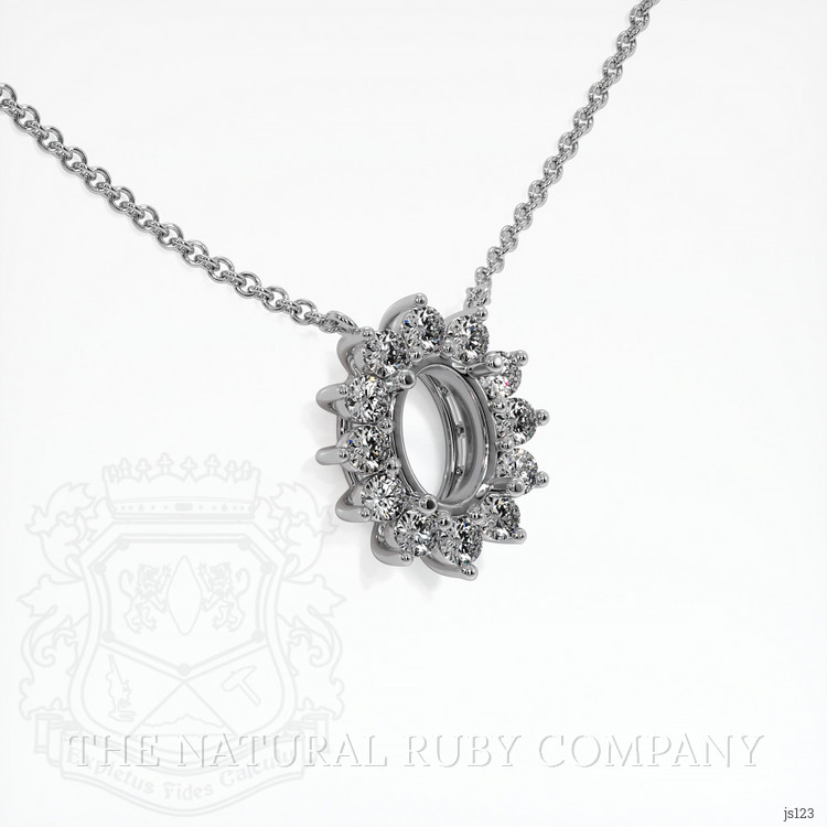 18K White Gold Halo Necklace Setting
