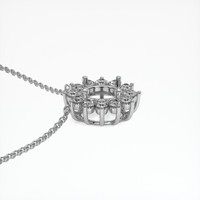 18K White Gold Halo Necklace Setting Image