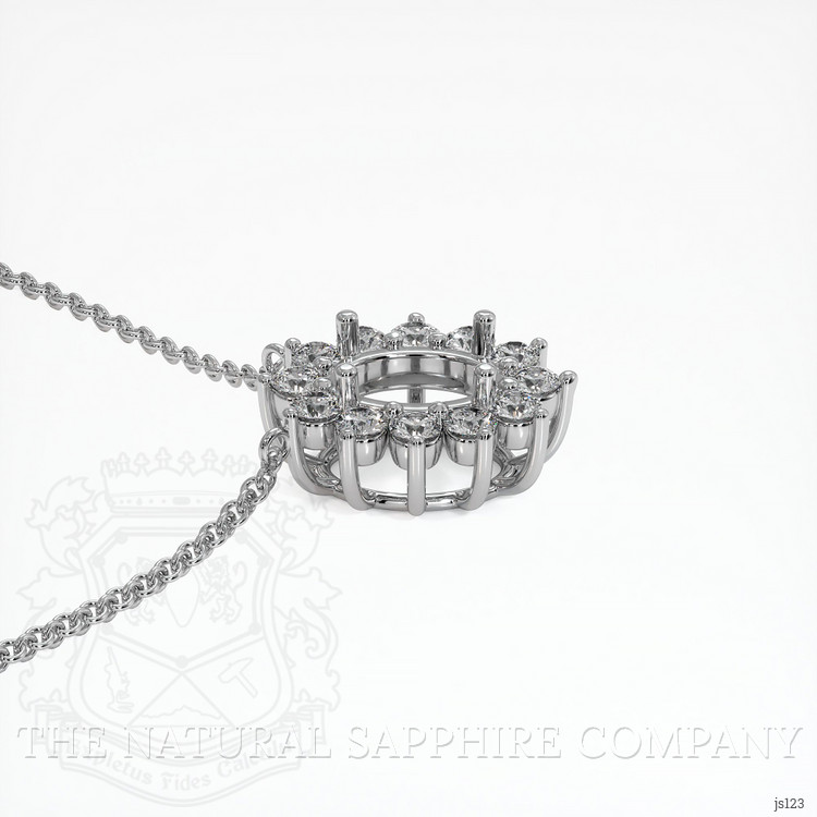 18K White Gold Halo Necklace Setting