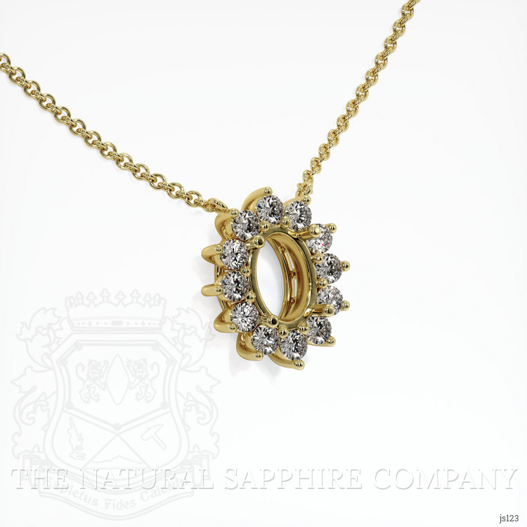 10K Yellow Gold Halo Necklace Setting