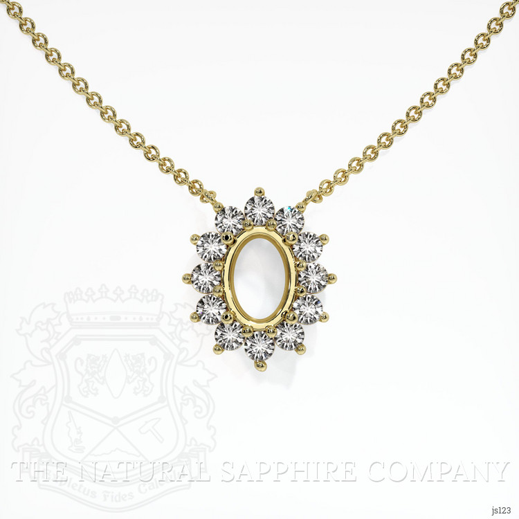 18K Yellow Gold Halo Necklace Setting