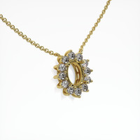 18K Yellow Gold Halo Necklace Setting Image
