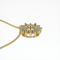 18K Yellow Gold Halo Necklace Setting Image