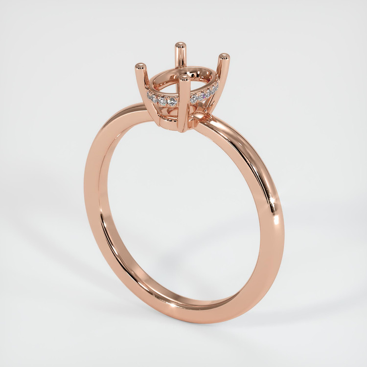 14K Rose Gold Pave Ring Setting