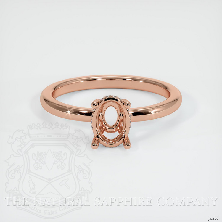14K Rose Gold Pave Ring Setting