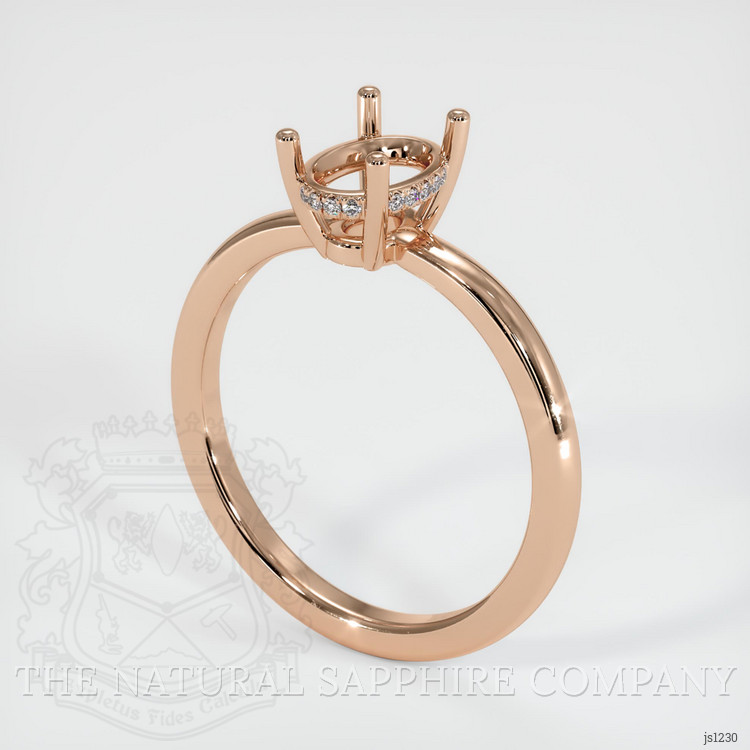 18K Rose Gold Pave Ring Setting