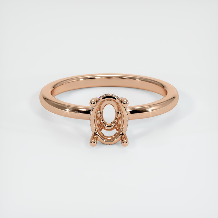 18K Rose Gold Pave Ring Setting