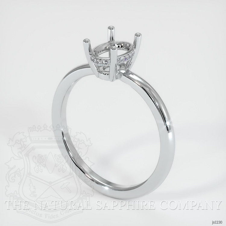 14K White Gold Pave Ring Setting