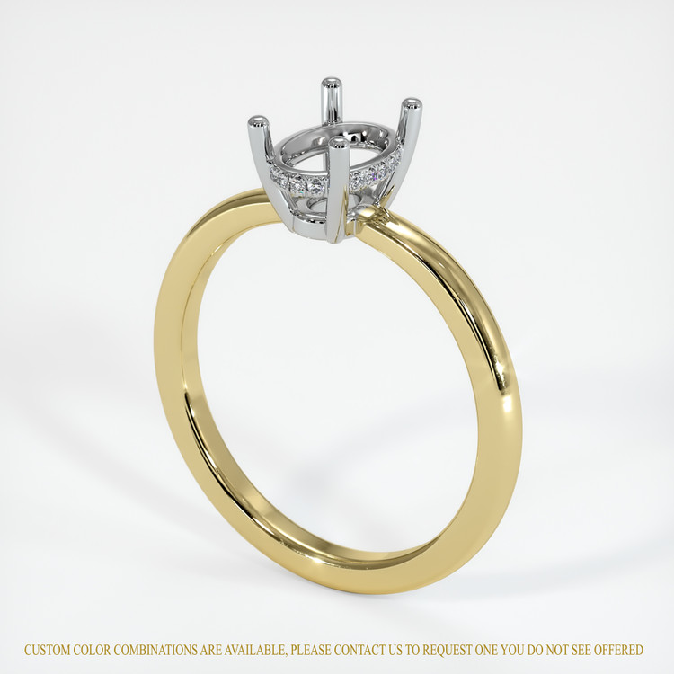 14K White & Yellow Pave Ring Setting