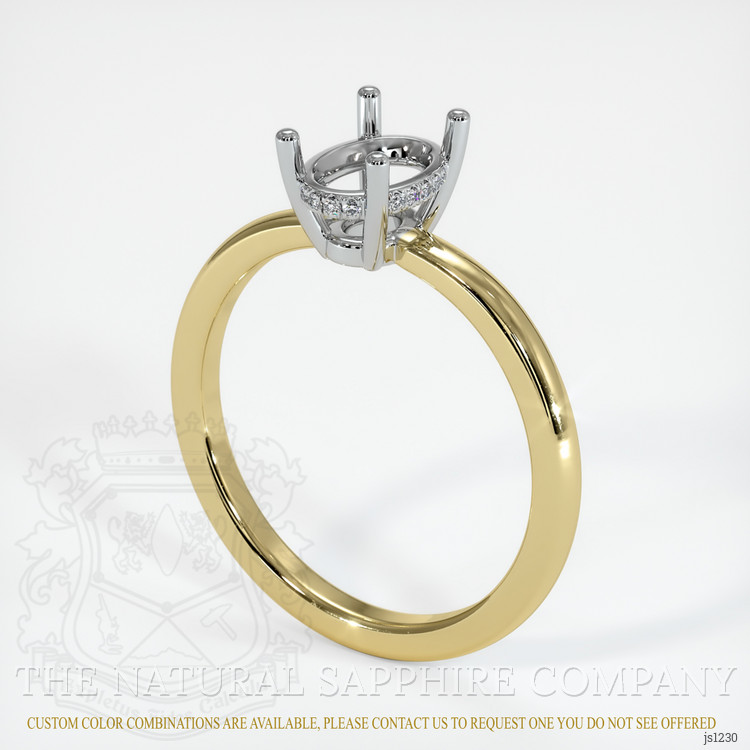 14K White & Yellow Pave Ring Setting