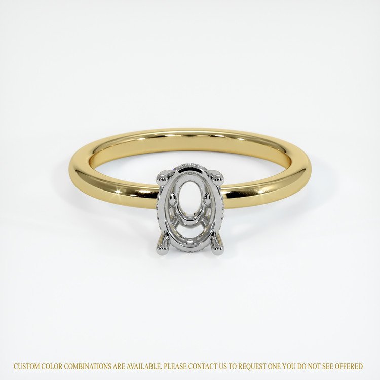 14K White & Yellow Pave Ring Setting