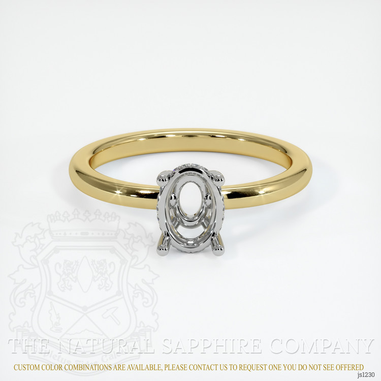 14K White & Yellow Pave Ring Setting