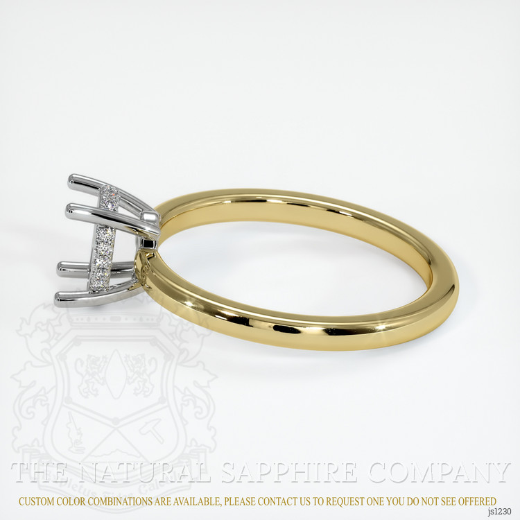 14K White & Yellow Pave Ring Setting