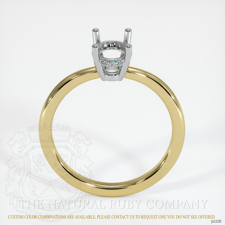 14K White & Yellow Pave Ring Setting