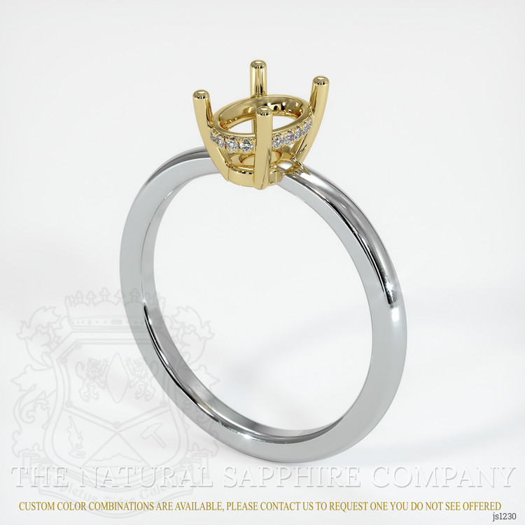 14K Yellow & White Pave Ring Setting