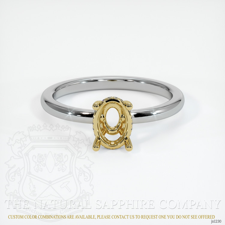 14K Yellow & White Pave Ring Setting