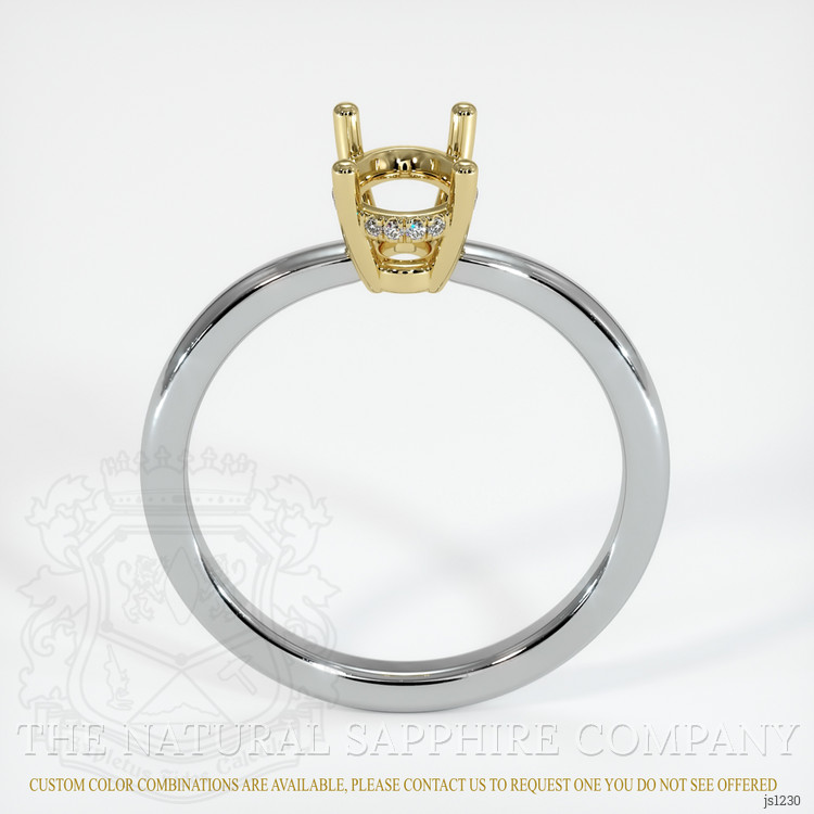 14K Yellow & White Pave Ring Setting