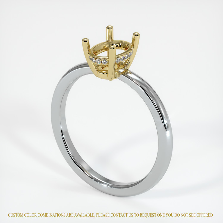 18K Yellow & White Pave Ring Setting