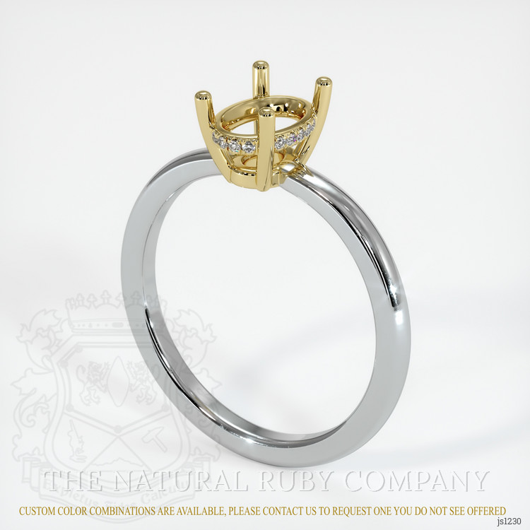 18K Yellow & White Pave Ring Setting