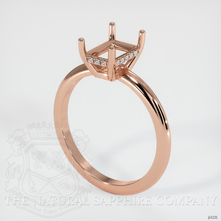 14K Rose Gold Pave Ring Setting