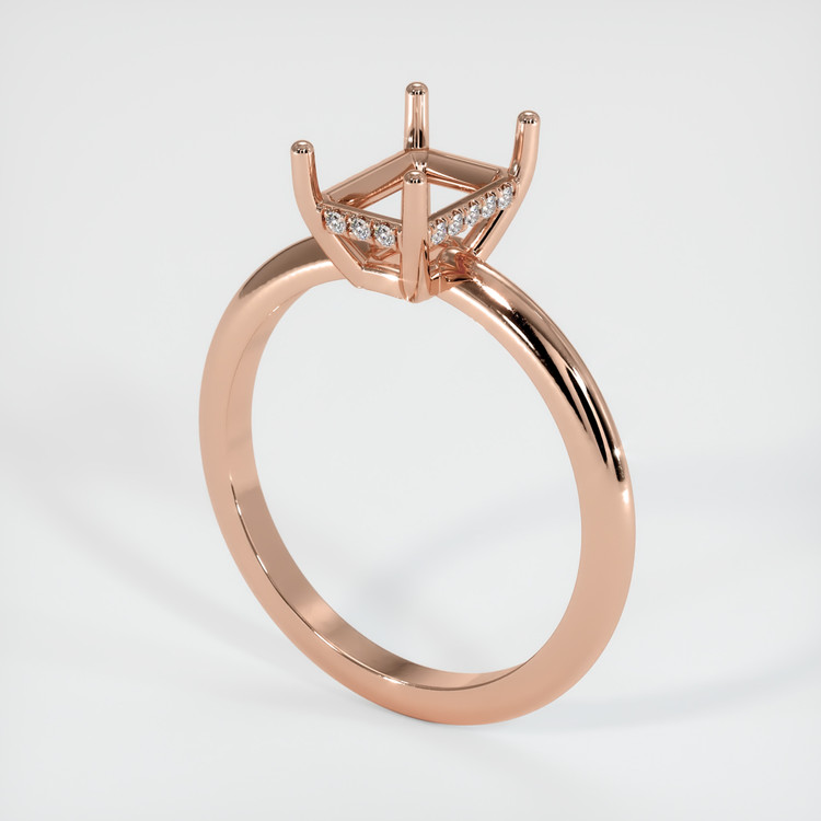 14K Rose Gold Pave Ring Setting