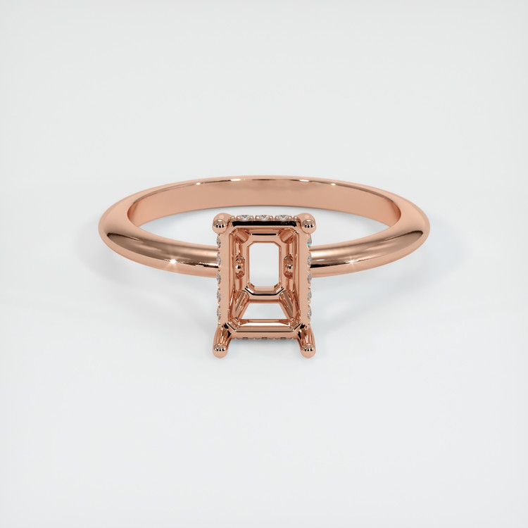 14K Rose Gold Pave Ring Setting