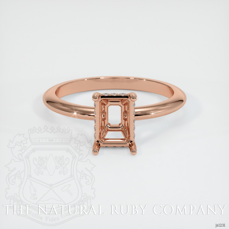 14K Rose Gold Pave Ring Setting