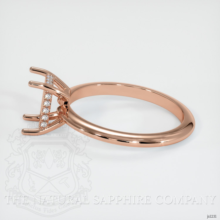 14K Rose Gold Pave Ring Setting