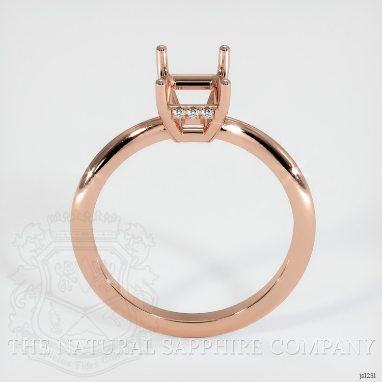 14K Rose Gold Pave Ring Setting