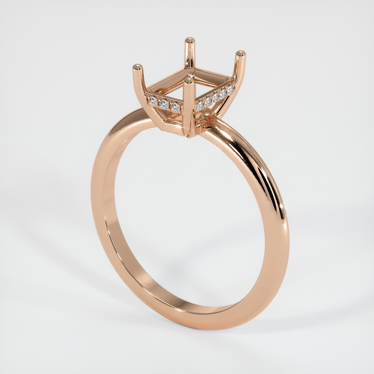 18K Rose Gold Pave Ring Setting