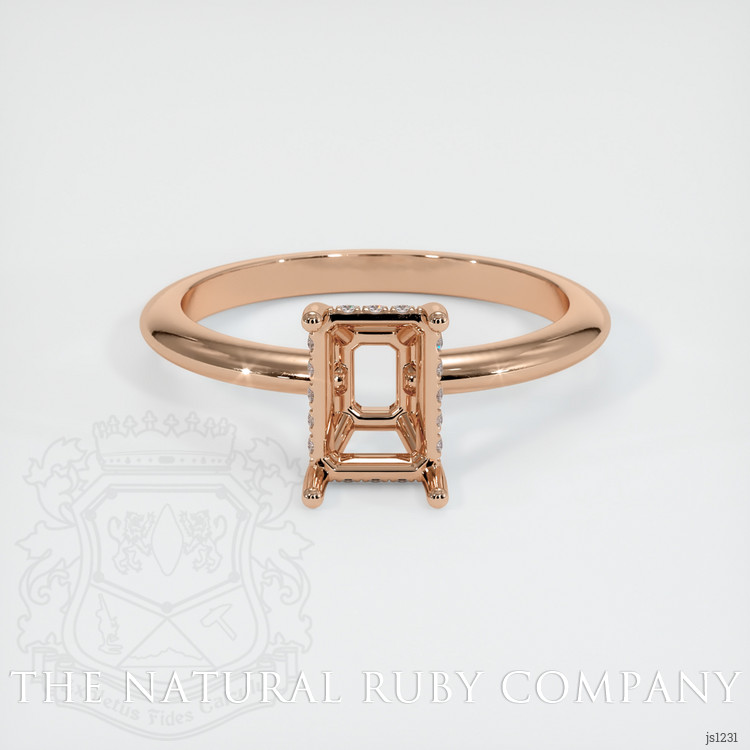 18K Rose Gold Pave Ring Setting