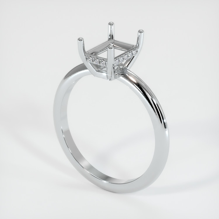 14K White Gold Pave Ring Setting