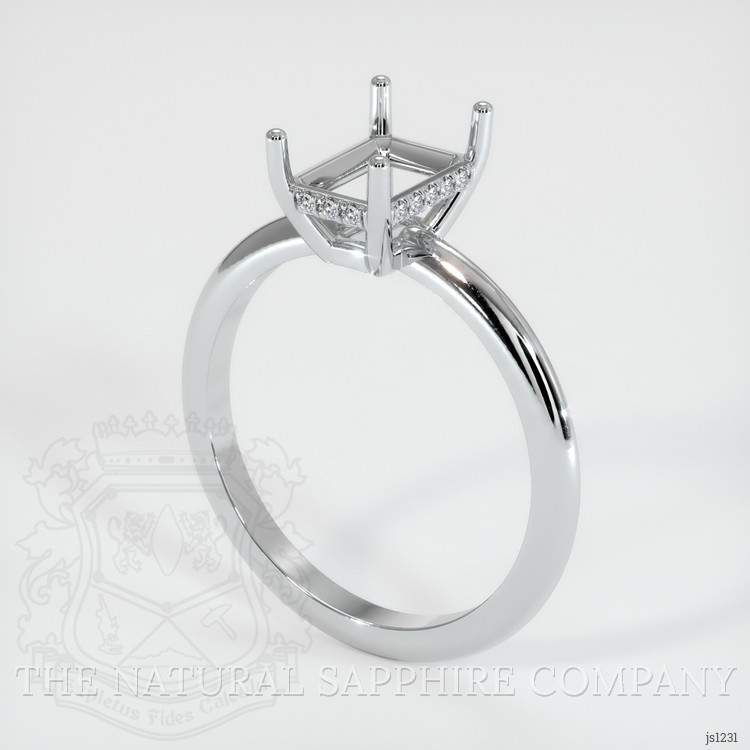 14K White Gold Pave Ring Setting