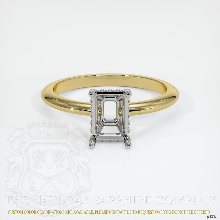 14K White & Yellow Pave Ring Setting