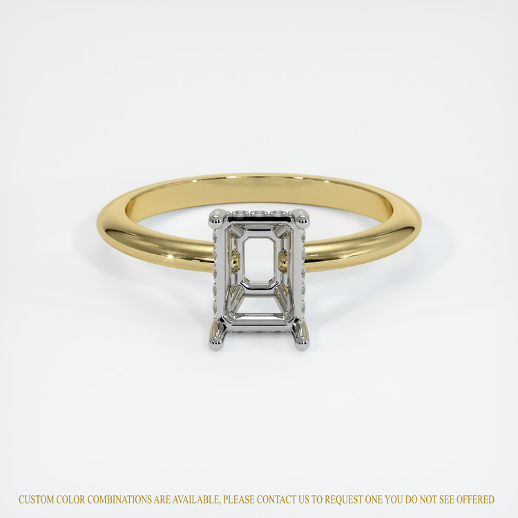 14K White & Yellow Pave Ring Setting