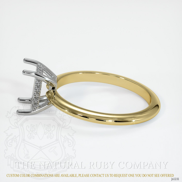 14K White & Yellow Pave Ring Setting
