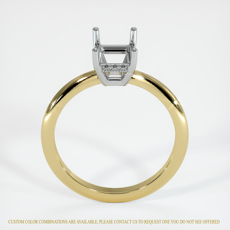 14K White & Yellow Pave Ring Setting
