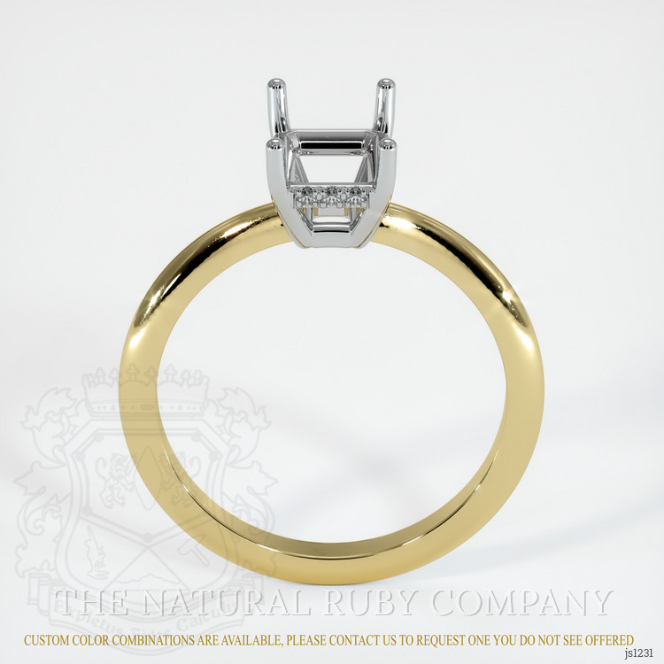 14K White & Yellow Pave Ring Setting