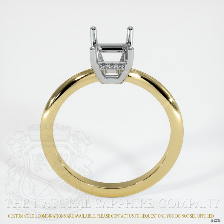 14K White & Yellow Pave Ring Setting