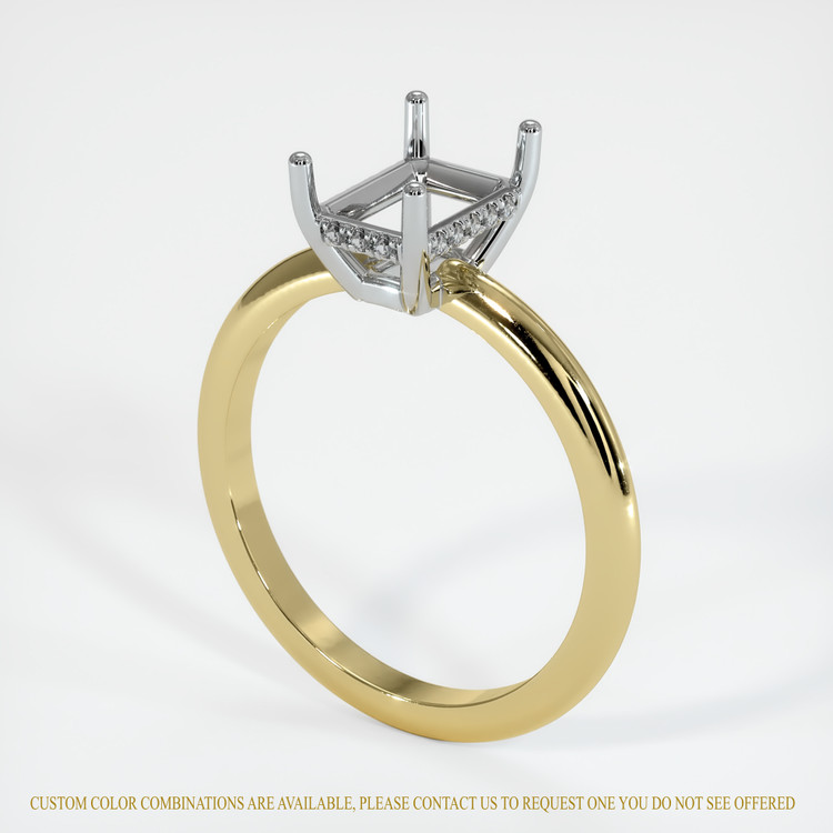 18K White & Yellow Pave Ring Setting