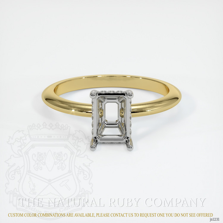 18K White & Yellow Pave Ring Setting