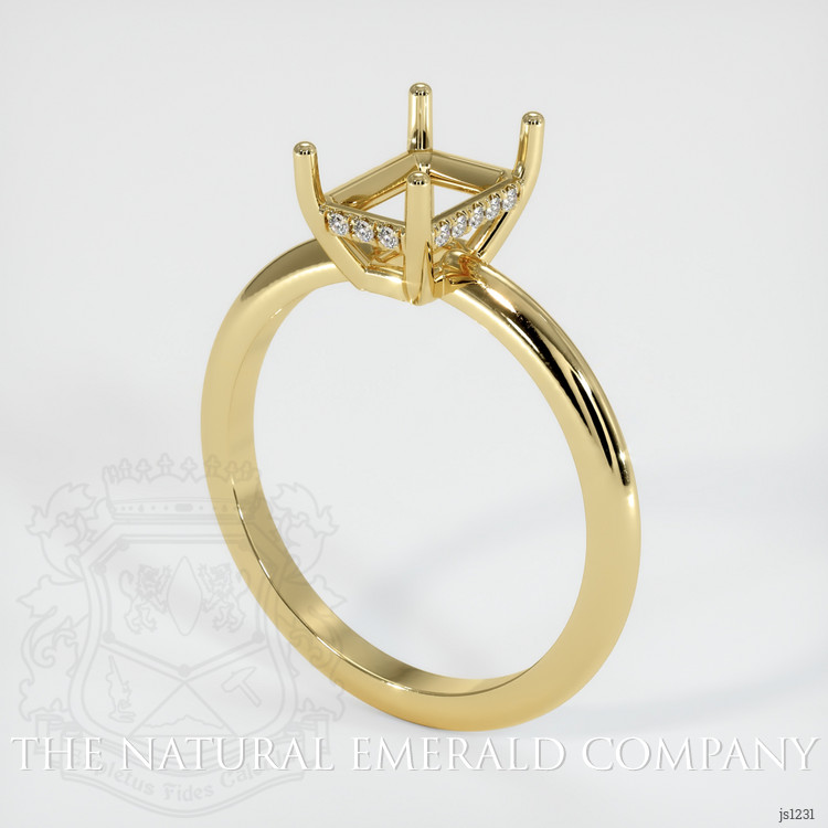 18K Yellow Gold Pave Ring Setting