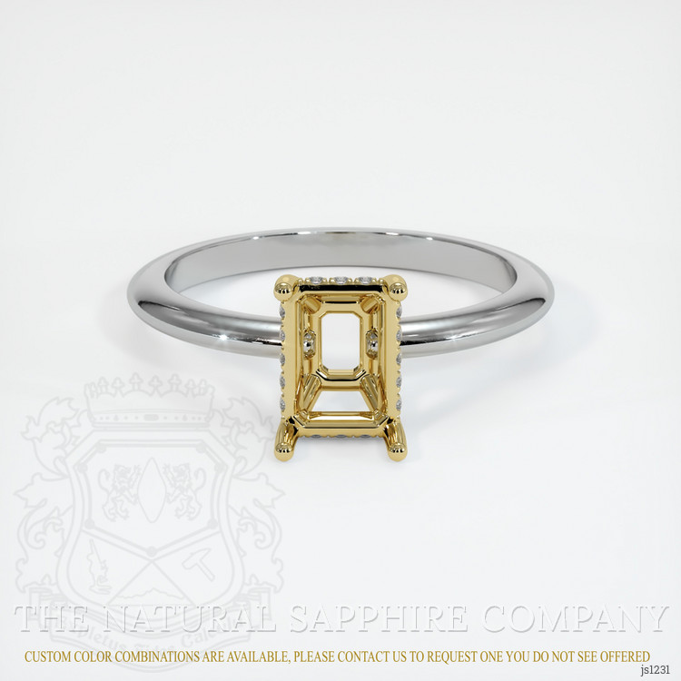 14K Yellow & White Pave Ring Setting