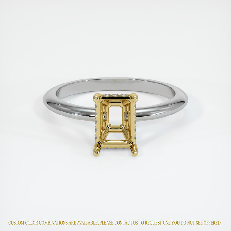 14K Yellow & White Pave Ring Setting