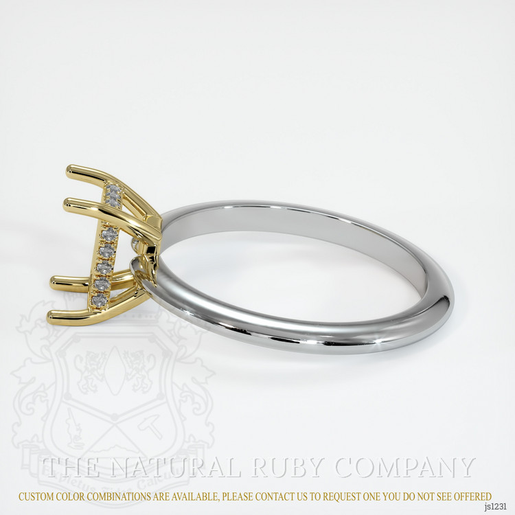 14K Yellow & White Pave Ring Setting